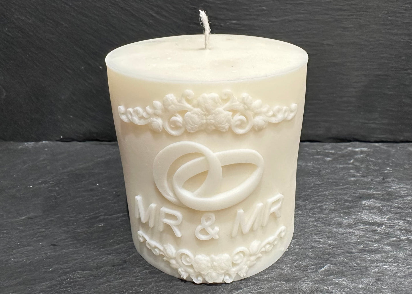 Happy Couple Wedding Pillar Candle (Mr & Mr)