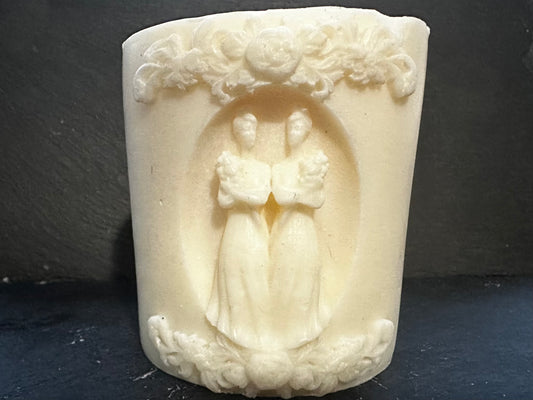 Happy Couple Wedding Pillar Candle (Mrs & Mrs)