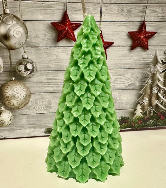 Large Christmas Tree Pillar Candle