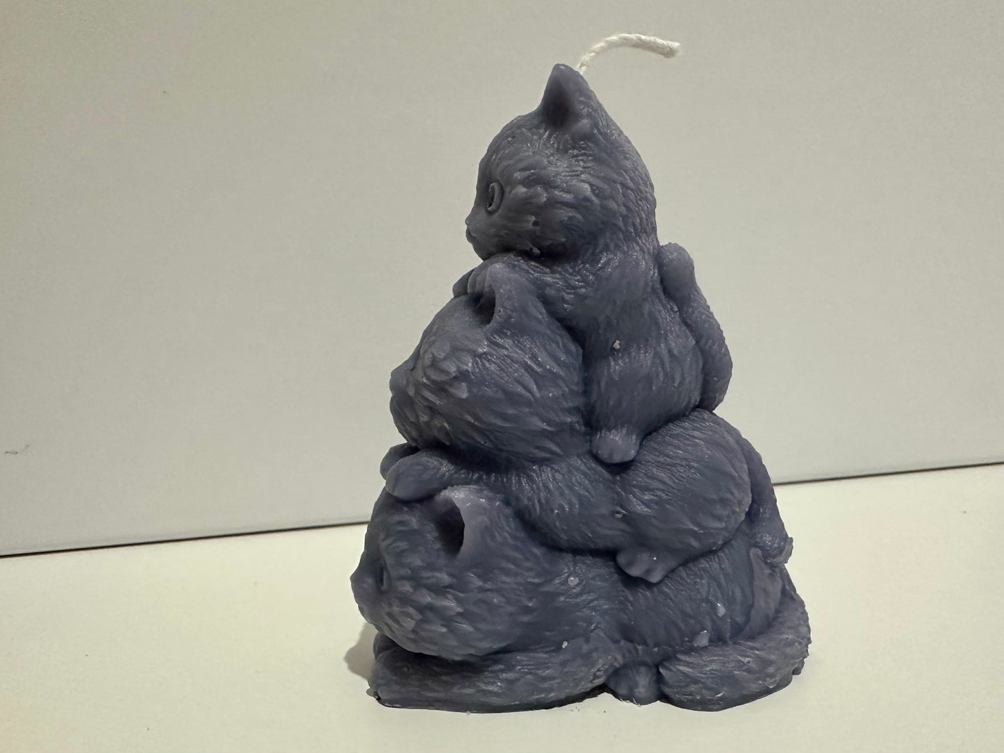 Three Kittens Stacked Candle