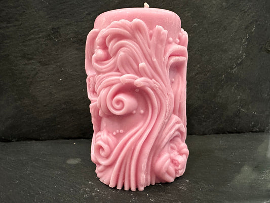 10cm Wavy Pillar Candle (Design 2)