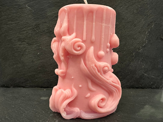 10cm Wavy Pillar Candle (Design 1)