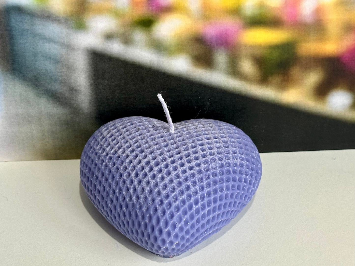 Mesh Design Heart Candle