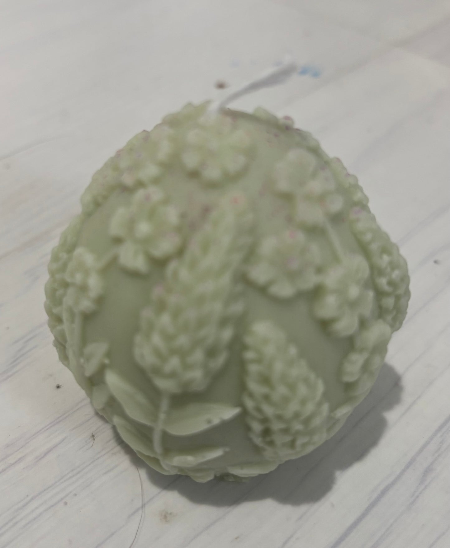 Small Floral Egg Candle